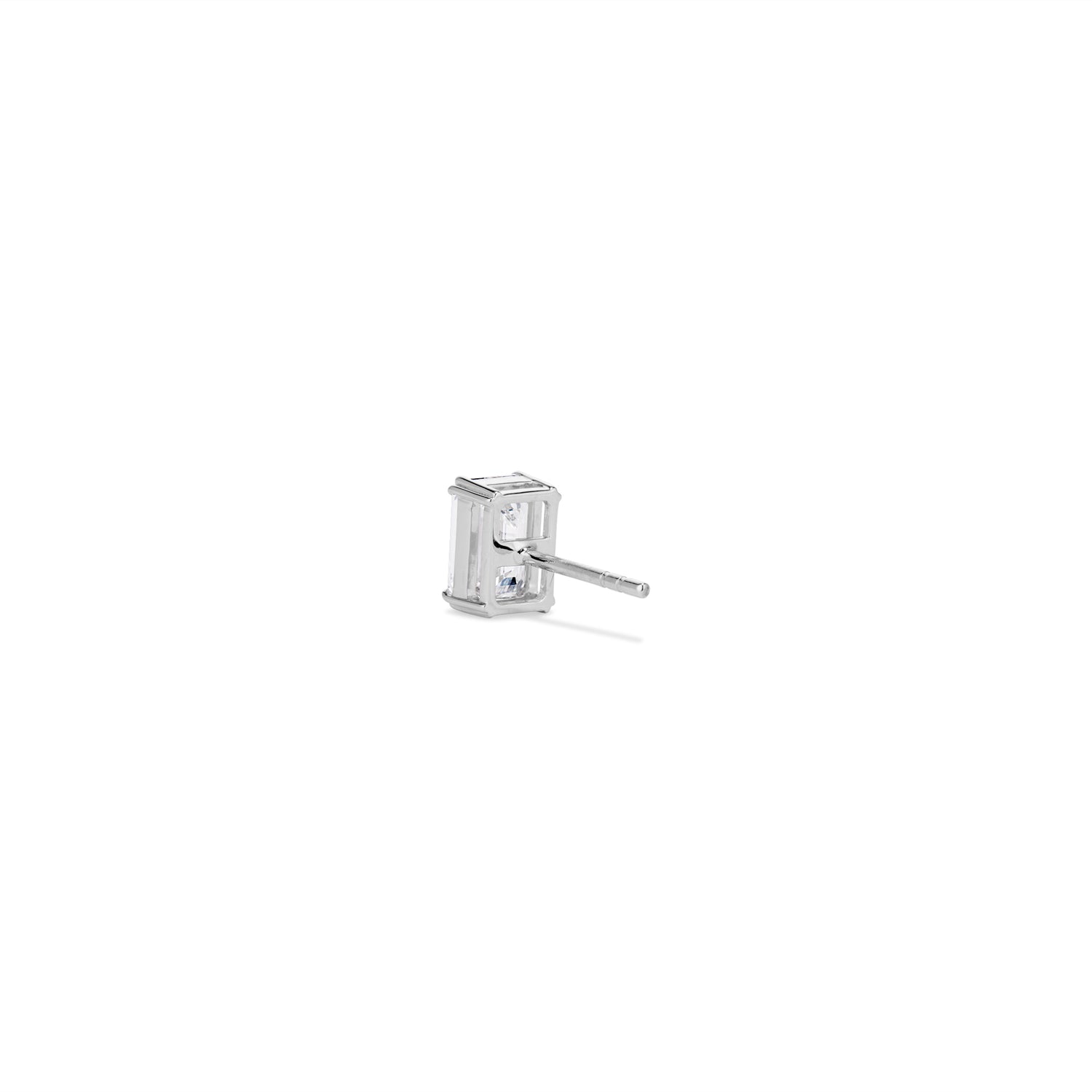 emerald cut diamond studs - 2ct