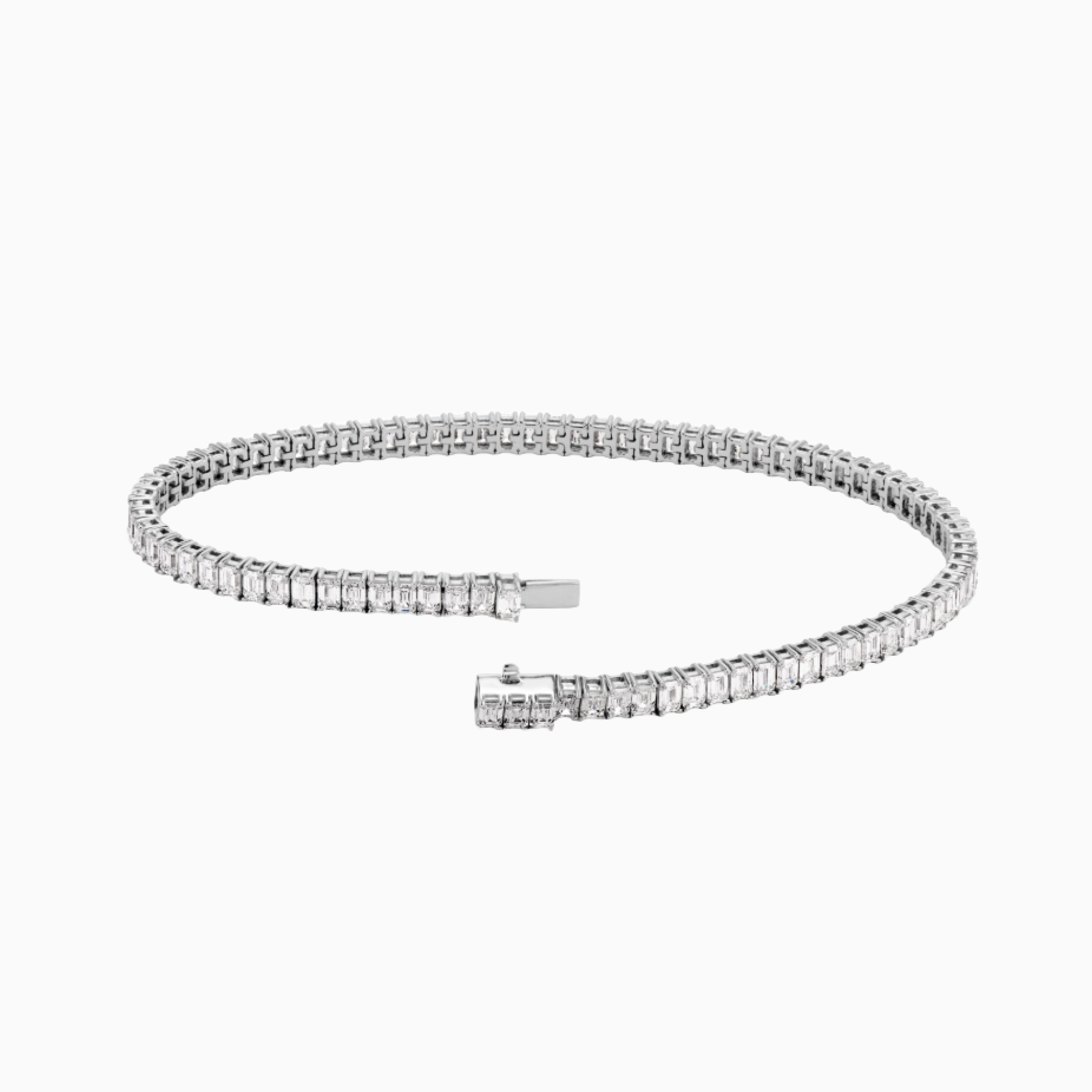 emerald cut diamond tennis bracelet - 5ct