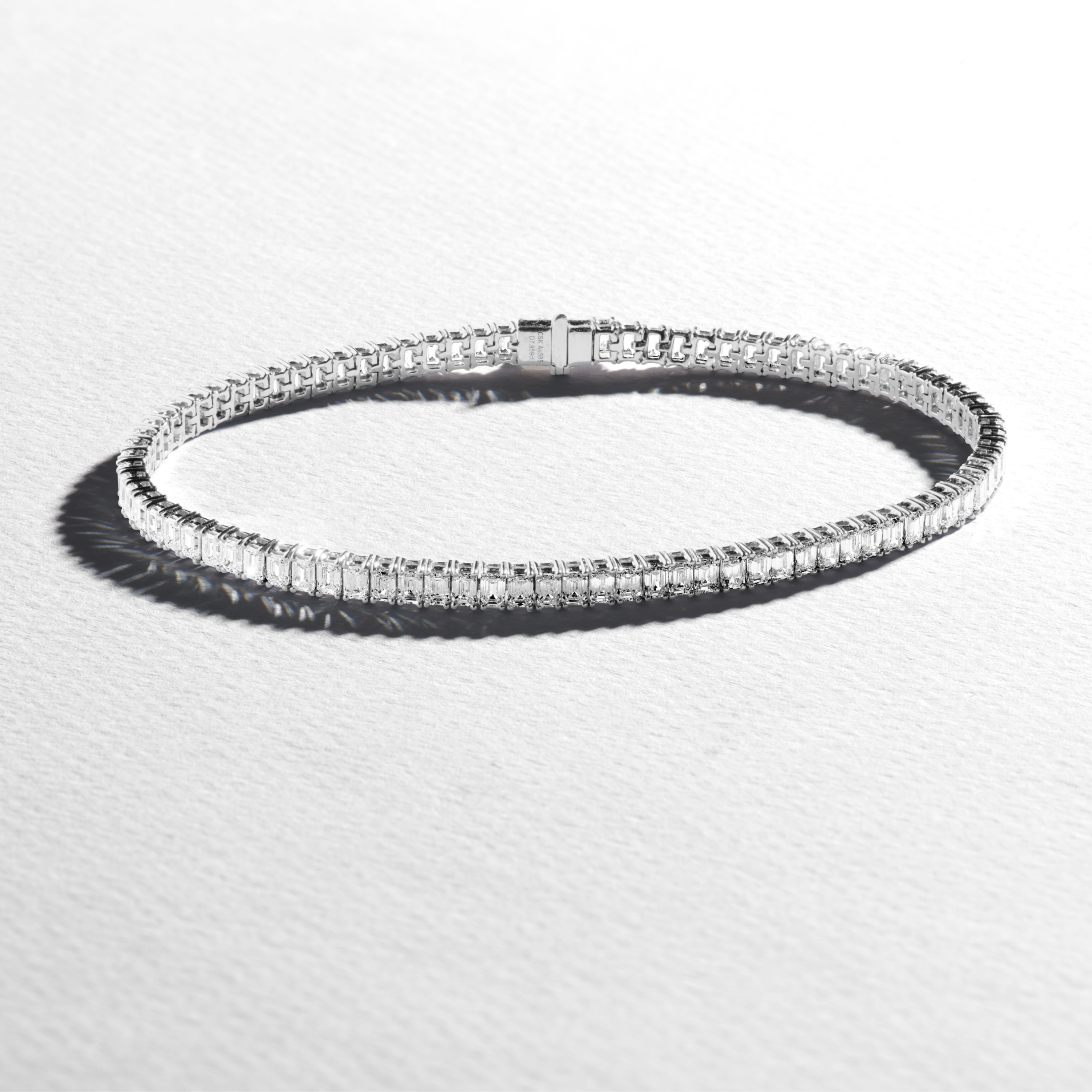 emerald cut diamond tennis bracelet - 5ct