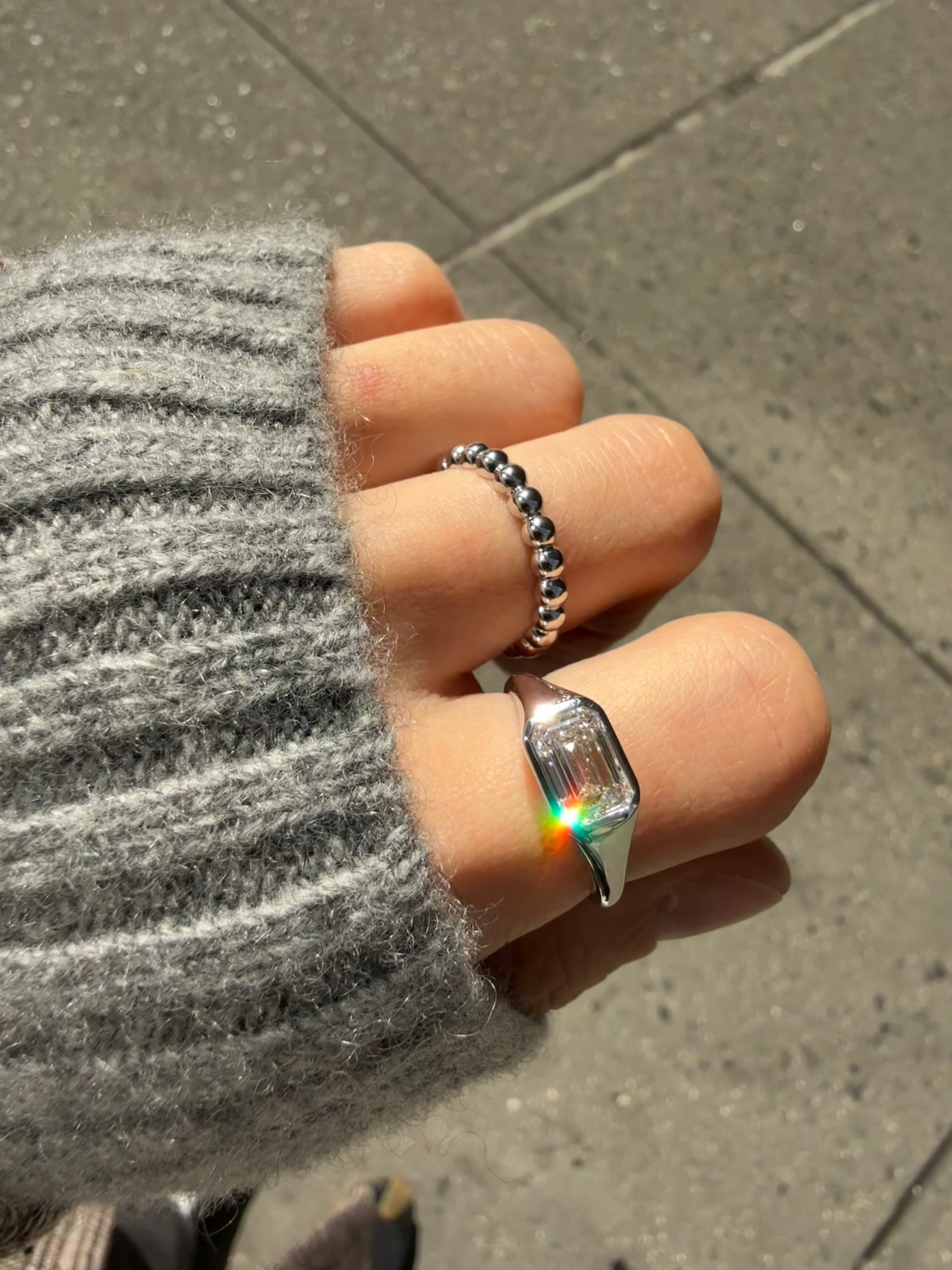 emerald cut signet ring