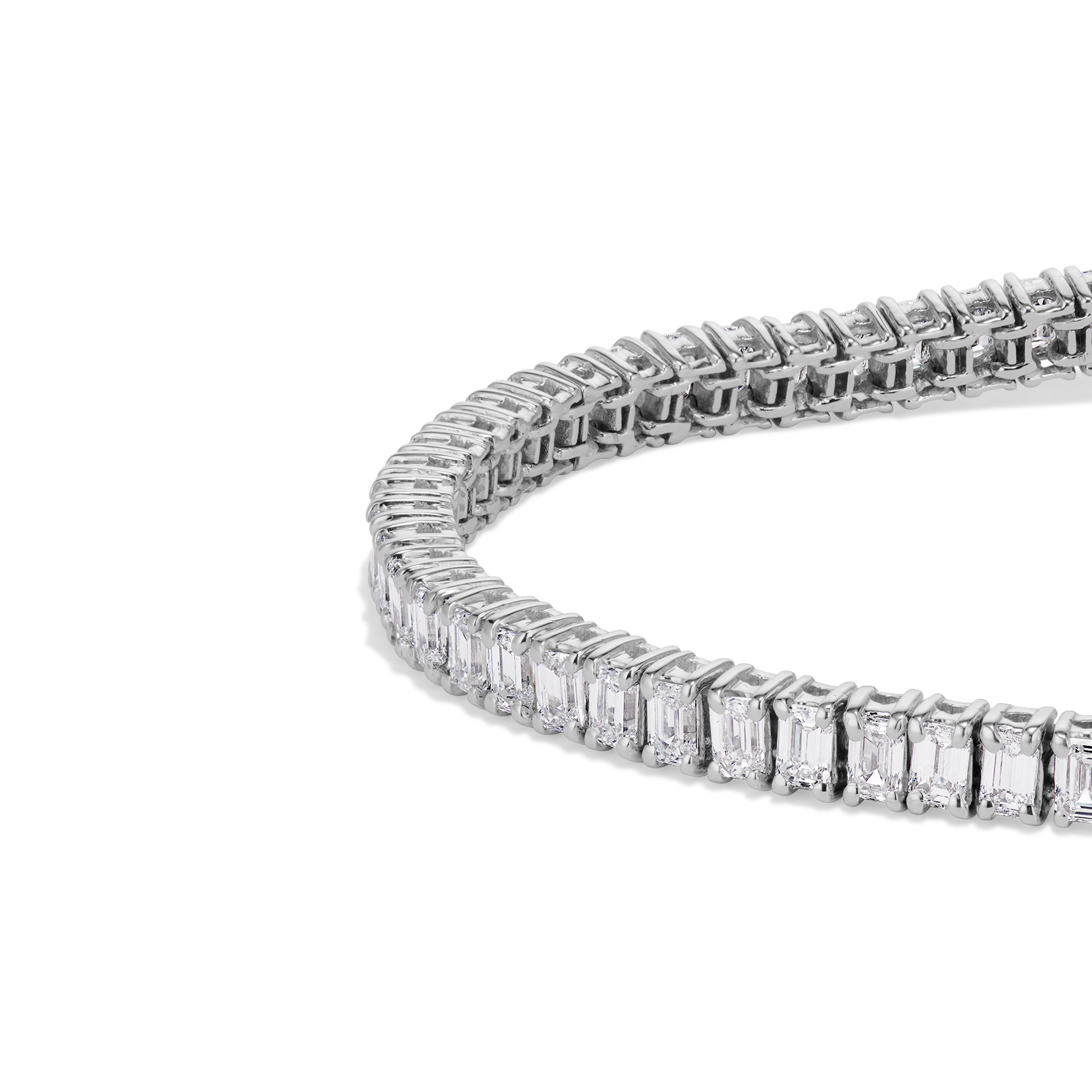 emerald cut diamond tennis bracelet - 5ct